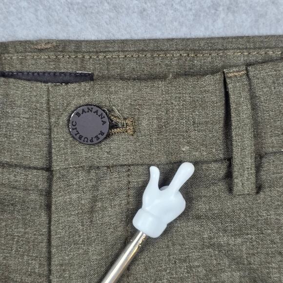 Banana Republic Mens 32x31 Slim Fit Green Flat Front Pants - Picture 3 of 12